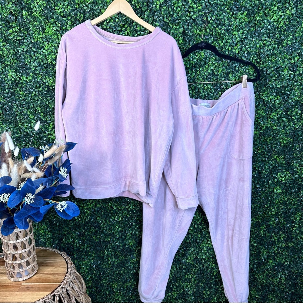 NWOT Koolaburra by UGG pink two piece jogger Set‎ Cozy velour lux Knit Comfort - Picture 2 of 12